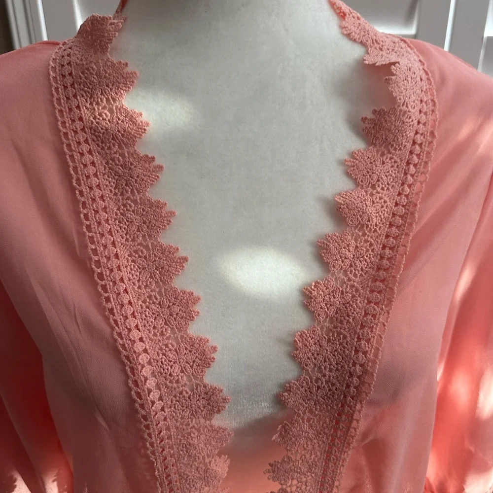 NWT ABOLLRIA Peach Lace Coverup Small - Picture 3 of 13